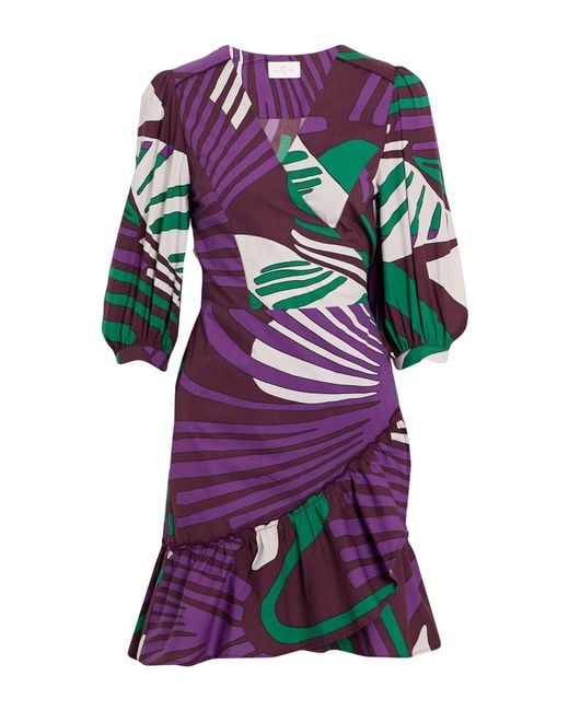 Nenette Purple Burgundy Mini Dress Cotton
