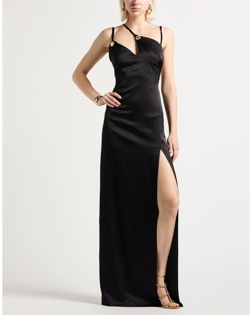 Gaelle Paris Black Maxi Dress Polyester, Elastane