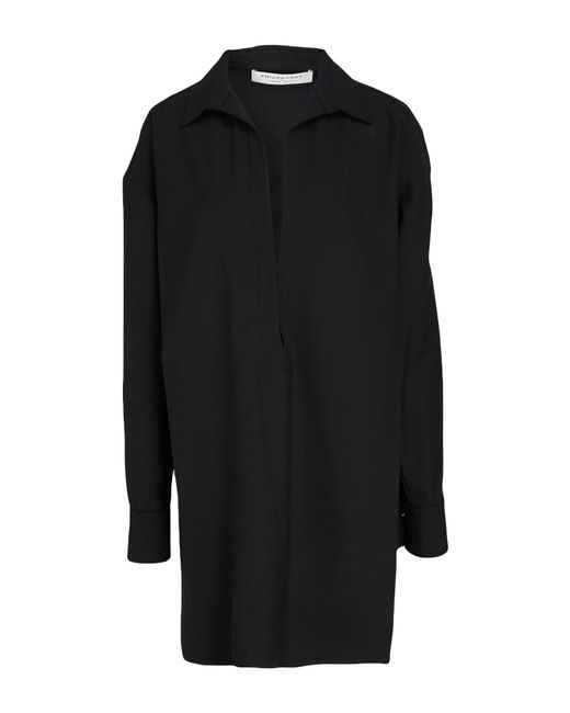 Philosophy Di Lorenzo Serafini Black Mini Dress Polyester, Virgin Wool, Elastane