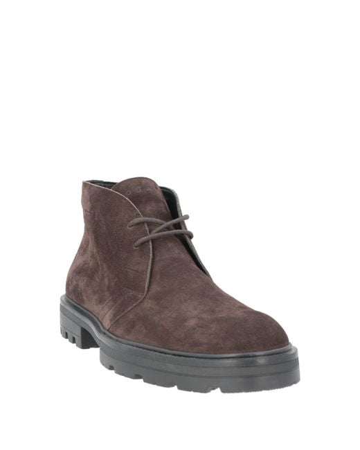 Hogan Brown Ankle Boots Leather for men