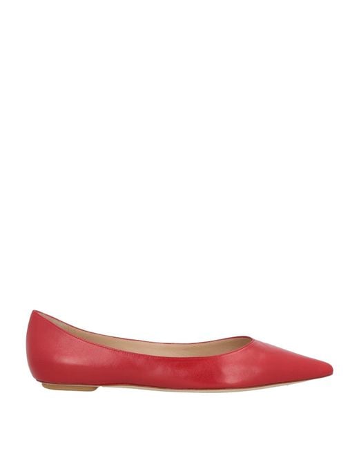 Stuart Weitzman Red Ballet Flats Leather