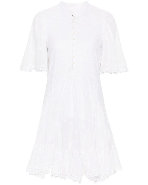 Vestido corto Slayae con bordado inglés Isabel Marant de color White