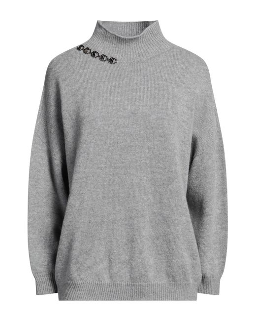 SIMONA CORSELLINI Gray Turtleneck Merino Wool, Cashmere