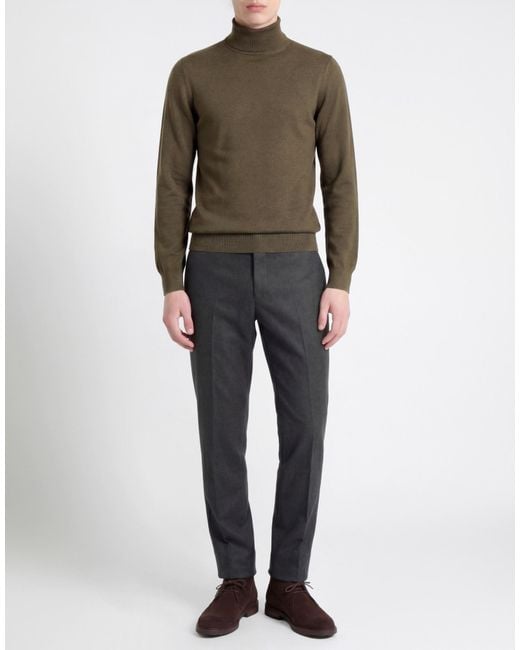 Gran Sasso Green Military Turtleneck Virgin Wool for men