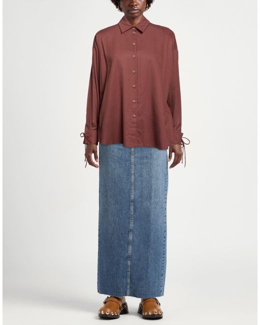 Ottod'Ame Red Chocolate Shirt Cotton, Tencel