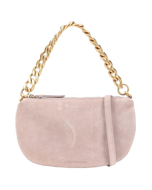 LES VISIONNAIRES Pink Livia Chain Cozy Leather -- Light Handbag Bovine Leather