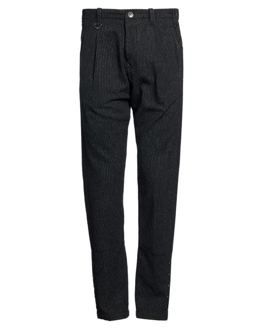 Messagerie Black Pants Wool, Polyester, Polyamide for men