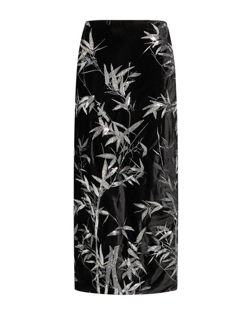 WEILI ZHENG Black Midi Skirt