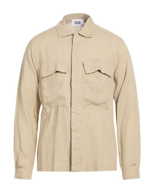 Alpha Studio Natural Shirt Linen for men