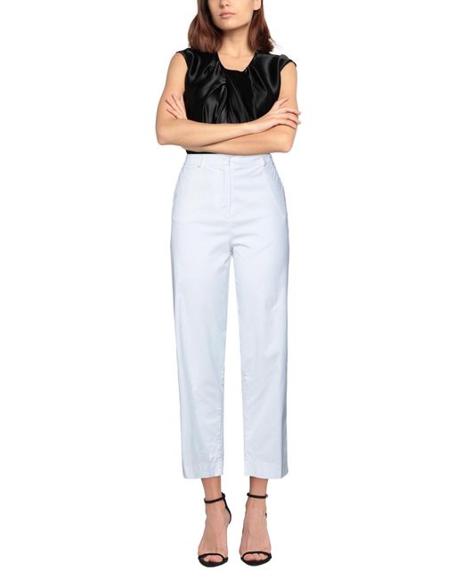 Yuko White Pants Cotton, Elastane