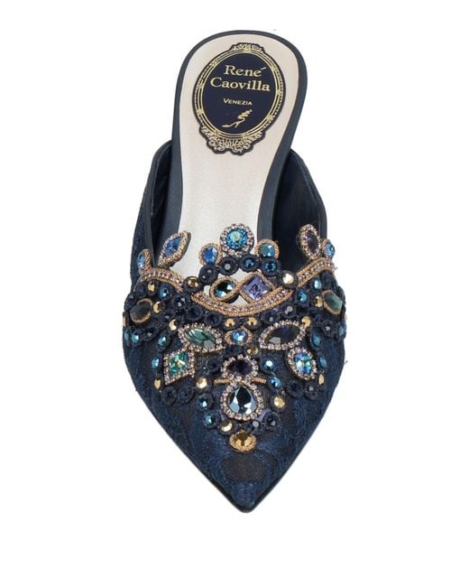 Rene Caovilla Blue Mules & Clogs