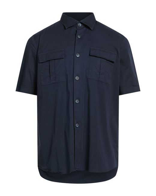 Agho Blue Shirt Cotton, Elastane for men