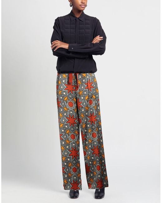 Niu Red Pants Silk, Elastane, Cotton