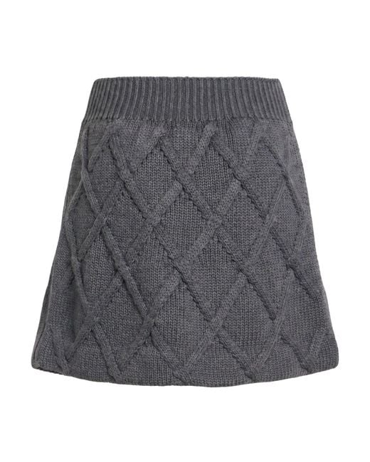 Jil Sander Gray Mini Skirt Virgin Wool