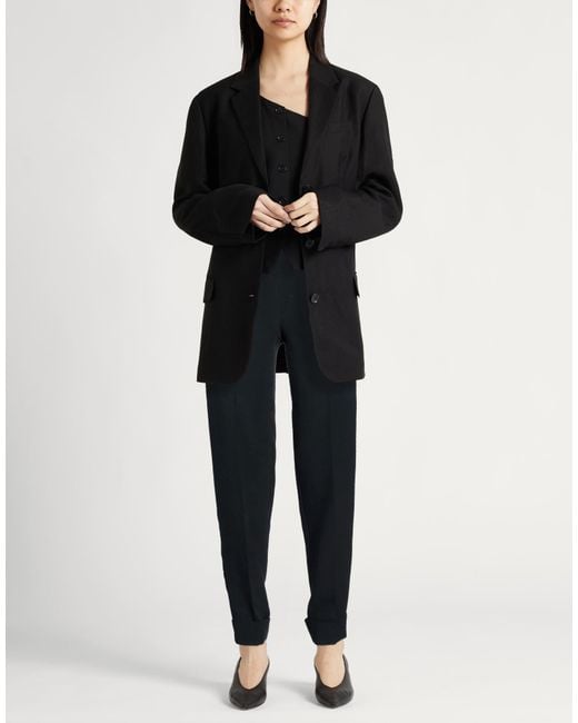Marella Black Midnight Pants Acetate, Cotton