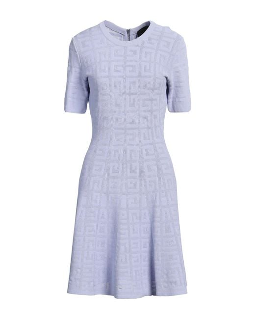 Givenchy Blue Lilac Mini Dress Viscose, Polyamide, Polyester
