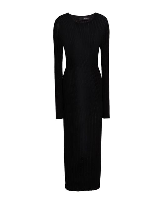 Isabel Benenato Black Maxi Dress Viscose, Polyester