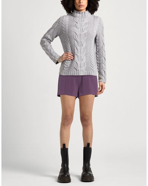 Elisabetta Franchi Purple Shorts & Bermuda Shorts Polyester, Elastane