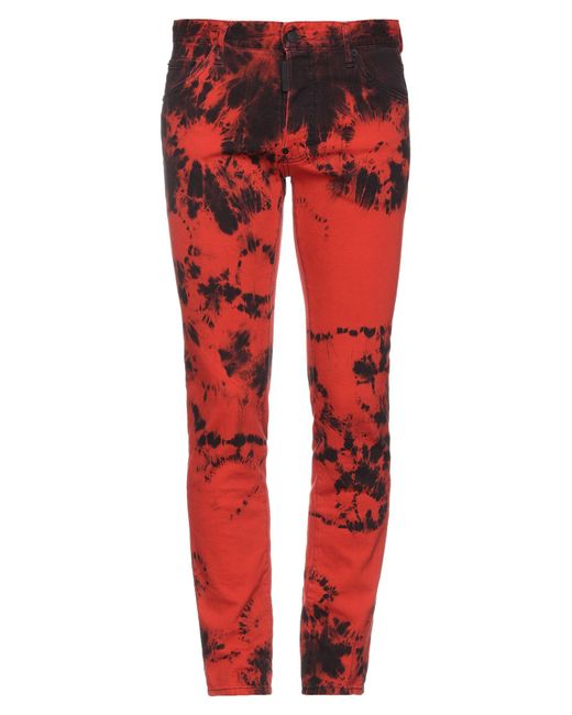 DSquared² Red Denim Trousers for men