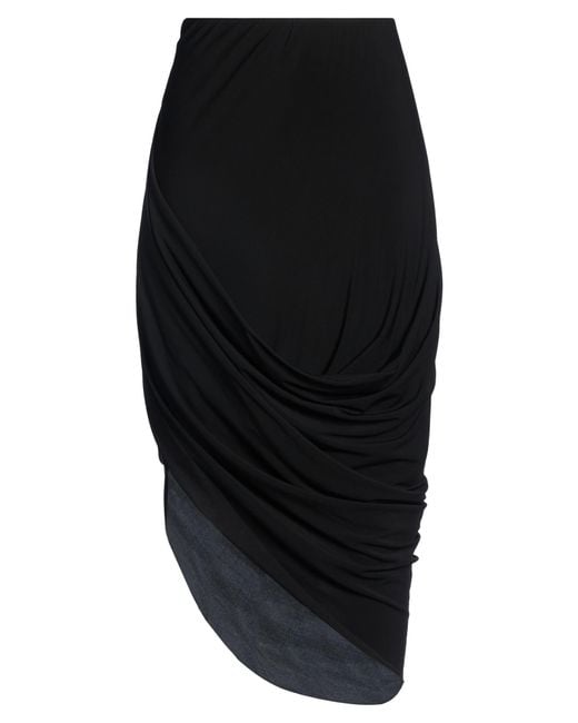 8pm Black Midi Skirt Viscose, Elastane