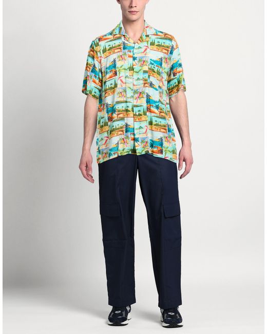 Mirto Blue Azure Shirt Viscose for men