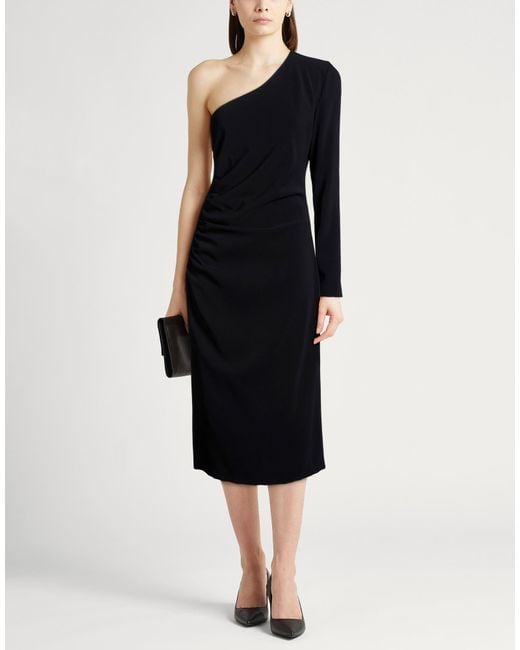 Anna Molinari Black Midi Dress Polyester, Elastane