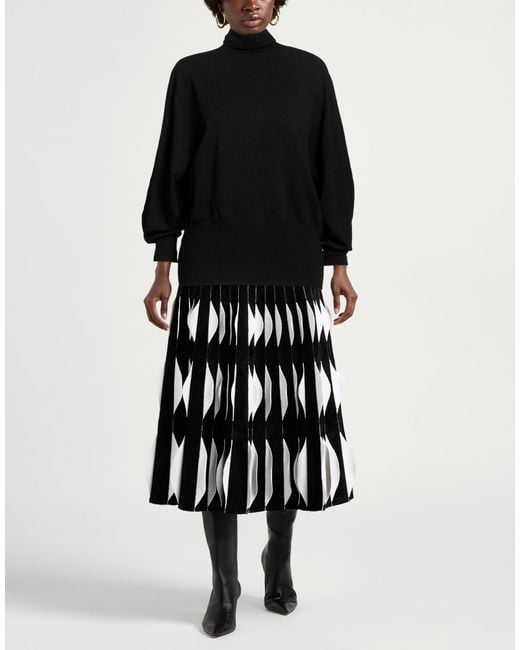 Alpha Studio Black Turtleneck Wool, Polyester