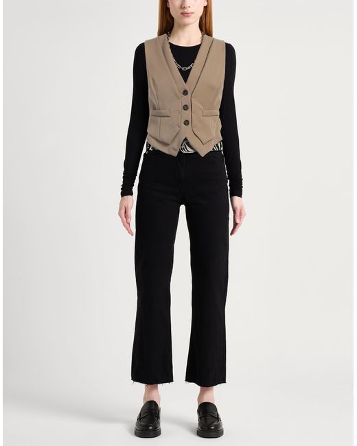 Dixie Brown Camel Tailored Vest Polyester, Viscose, Elastane, Acetate