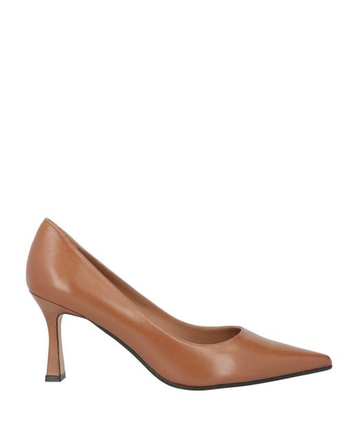 Roberto Festa Brown Camel Pumps Soft Leather