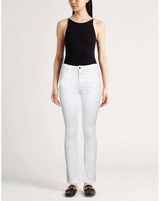 Kiton White Jeans Cotton, Elastane