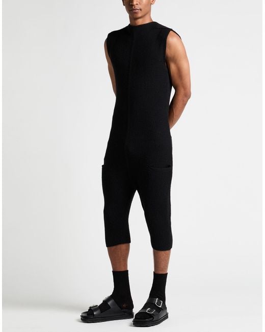 Rick Owens Black Playsuit Virgin Wool for men