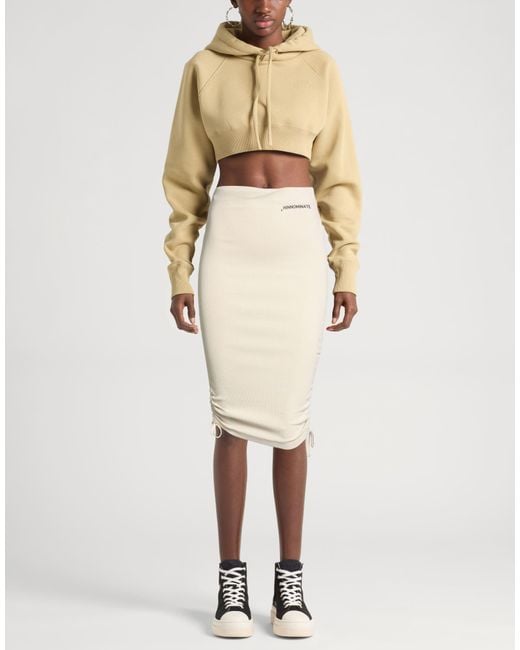 hinnominate White Midi Skirt Cotton, Elastane