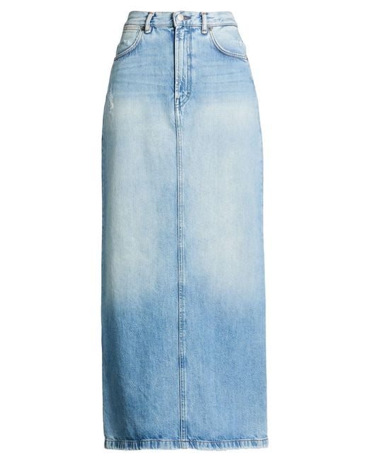 Acne Blue Denim Skirt Organic Cotton