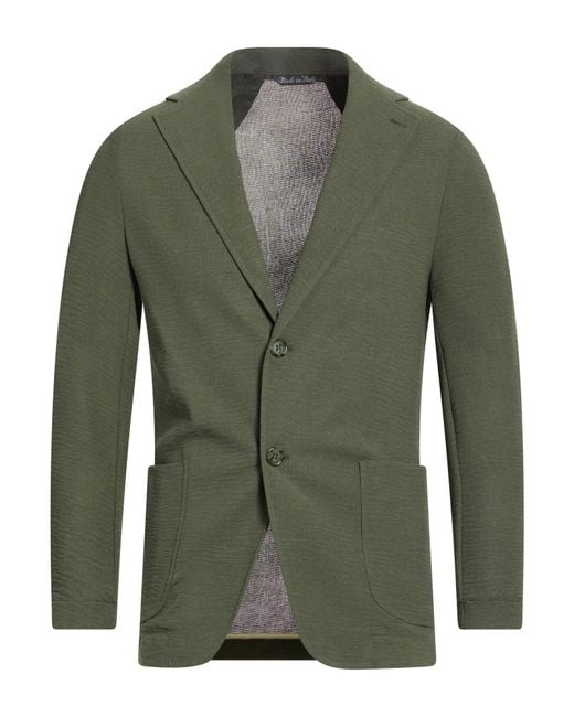 Exte Green Military Blazer Cotton, Polyester for men