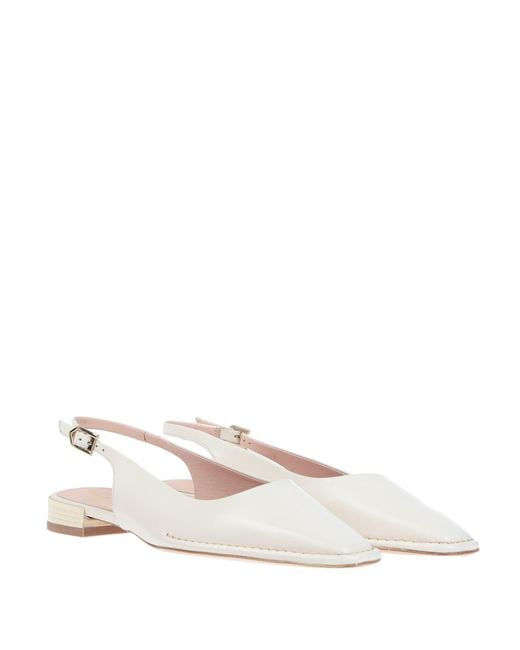 Tod's White Ballet Flats Leather