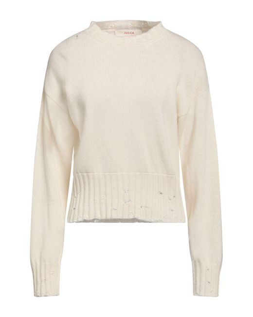 Jucca White Cream Sweater Virgin Wool