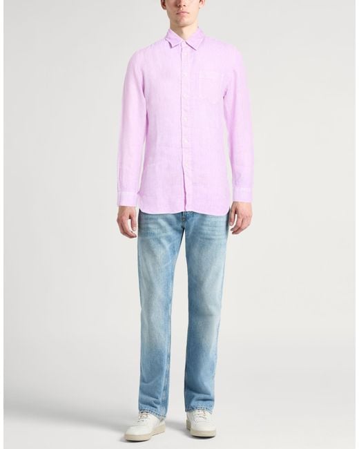 120% Lino Pink Shirts for men