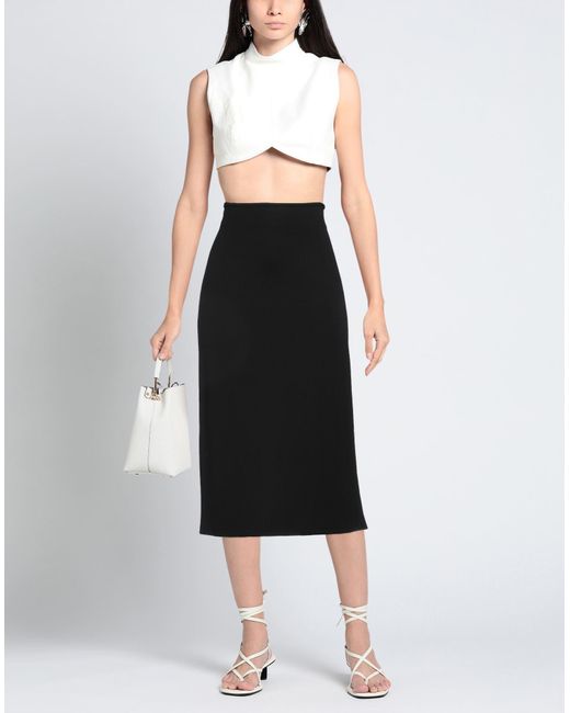 Mantu Black Midi Skirt Viscose, Polyamide, Elastane