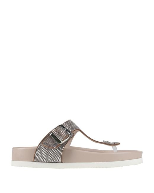 Ennequadro White Thong Sandal Textile Fibers