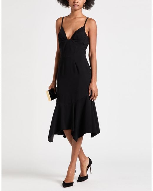 DSquared² Black Midi Dress Polyester, Elastane