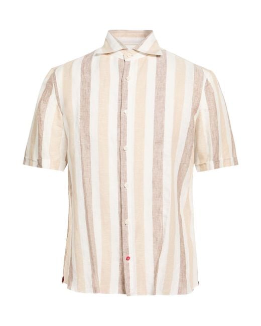 Isaia Natural Shirt Linen for men