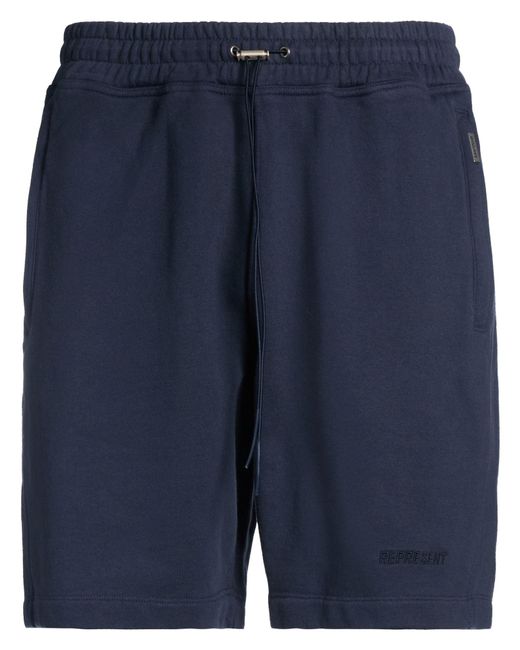 Represent Blue Shorts & Bermuda Shorts Cotton, Elastane for men