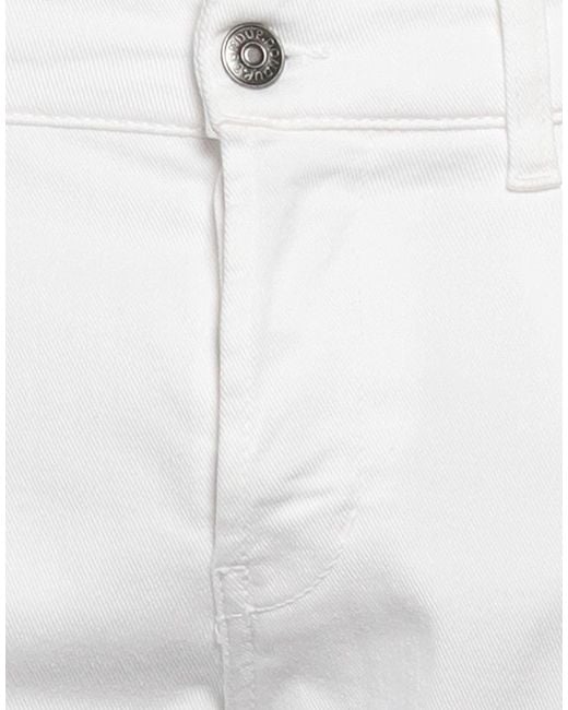 Dondup White Pants Cotton, Elastomultiester, Elastane for men