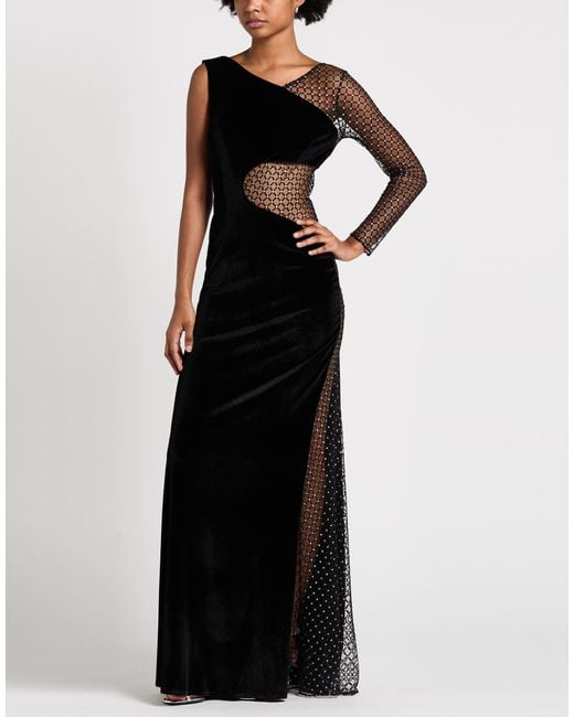 MATILDE COUTURE Black Maxi Dress Polyester, Elastane