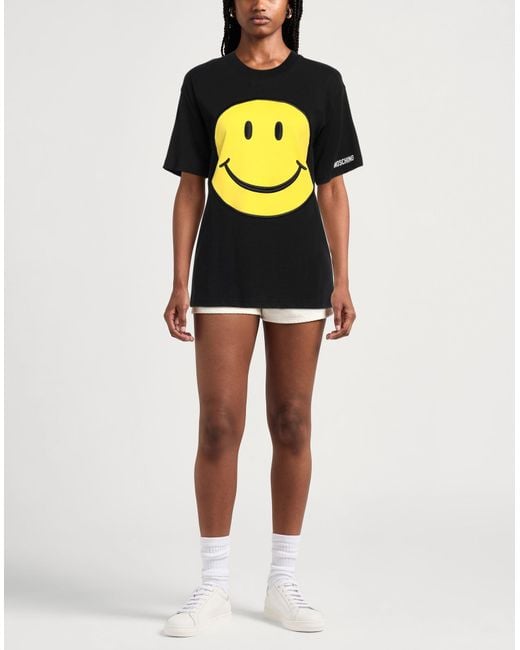 Moschino Black Couture X Smiley T-Shirt Cotton