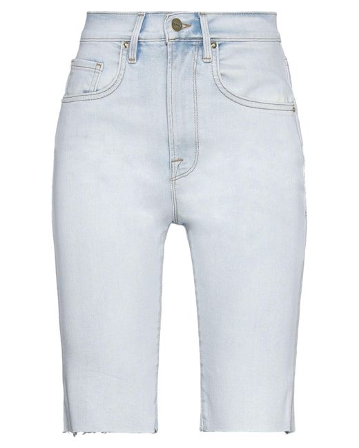 Damen Bekleidung Kurze Hosen Jeans-Shorts und Denim-Shorts FRAME Denim Le Grand Garcon Jeansshorts Mit Fransen in Weiß 