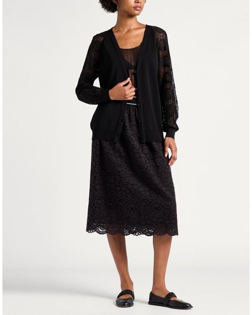 Boutique Moschino Black Cardigan Viscose, Polyamide, Cotton