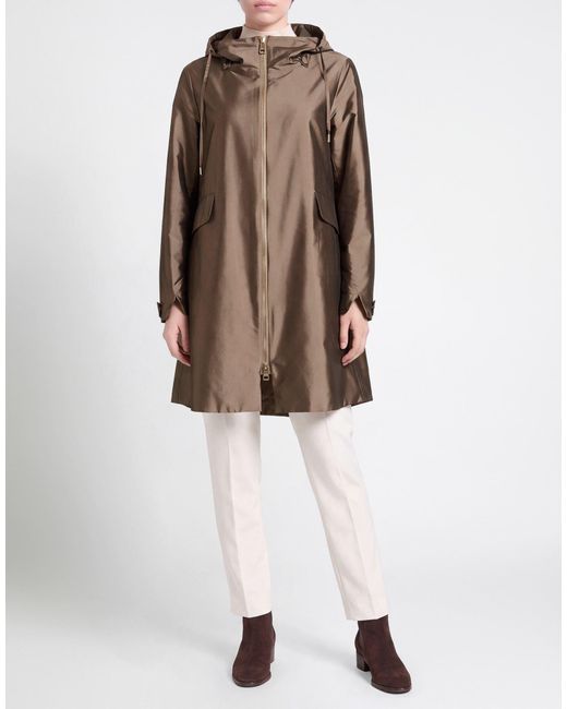 Herno Brown Overcoat & Trench Coat Polyester, Polyamide, Elastane