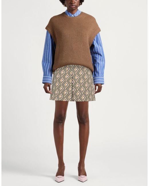 Maliparmi Natural Military Mini Skirt Polyamide, Elastane