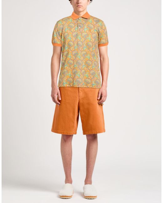 Etro Yellow Polo Shirt Cotton for men